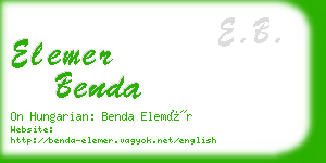 elemer benda business card